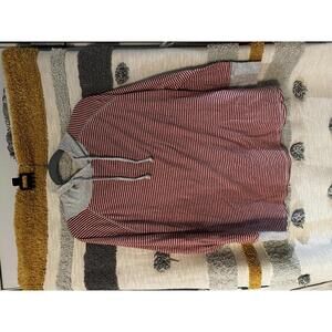 Eddie Bauer Red Striped Longsleeve Hoodie - Size 2XL